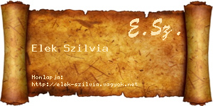 Elek Szilvia névjegykártya