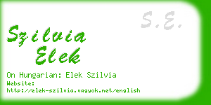 szilvia elek business card